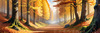 Printable Art of Beech Forest in Autumn with Golden Leaves