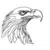 Minimalist Single Line Art of Bald Eagle Beak and Eye