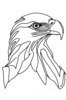 Minimalist Single Line Art of Bald Eagle Beak and Eye