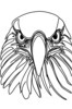 Minimalist Single Line Art of Bald Eagle Beak and Eye