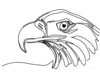 Minimalist Single Line Art of Bald Eagle Beak and Eye