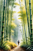 Realistic Bamboo Grove With Wind Rustling Printable Art