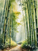 Realistic Bamboo Grove With Wind Rustling Printable Art