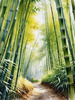 Realistic Bamboo Grove With Wind Rustling Printable Art