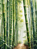 Realistic Bamboo Grove With Wind Rustling Printable Art