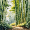 Realistic Bamboo Grove With Wind Rustling Printable Art