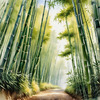 Realistic Bamboo Grove With Wind Rustling Printable Art