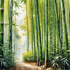 Realistic Bamboo Grove With Wind Rustling Printable Art