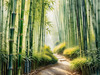 Realistic Bamboo Grove With Wind Rustling Printable Art