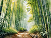 Realistic Bamboo Grove With Wind Rustling Printable Art