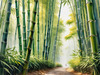 Realistic Bamboo Grove With Wind Rustling Printable Art