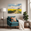 Barn Amidst Yellow Fields Living Room Demo