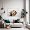 Beagle Abstract Art Living Room Demo