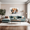 Beagle Abstract Art Living Room Demo