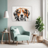 Beagle Abstract Art Living Room Demo