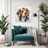 Beagle Abstract Art Living Room Demo