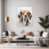 Beagle Abstract Art Living Room Demo