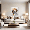 Beagle Abstract Art Living Room Demo