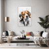 Beagle Abstract Art Living Room Demo