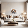 Beagle Abstract Art Living Room Demo