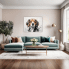Beagle Abstract Art Living Room Demo