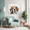 Beagle Abstract Art Living Room Demo
