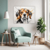 Beagle Abstract Art Living Room Demo