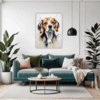 Beagle Abstract Art Living Room Demo
