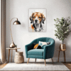 Beagle Abstract Art Living Room Demo