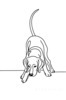 Minimalist Line Art of a Beagle Following a Scent