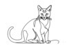 Minimalist Line Art of Bengal Cat in Playful Stance