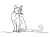 Minimalist Line Art of Bengal Cat in Playful Stance