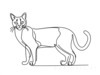 Minimalist Line Art of Bengal Cat in Playful Stance