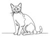 Minimalist Line Art of Bengal Cat in Playful Stance