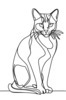 Minimalist Line Art of Bengal Cat in Playful Stance