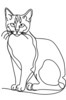 Minimalist Line Art of Bengal Cat in Playful Stance