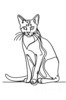 Minimalist Line Art of Bengal Cat in Playful Stance