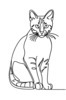 Minimalist Line Art of Bengal Cat in Playful Stance