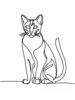 Minimalist Line Art of Bengal Cat in Playful Stance