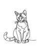 Minimalist Line Art of Bengal Cat in Playful Stance