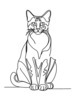 Minimalist Line Art of Bengal Cat in Playful Stance