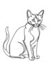 Minimalist Line Art of Bengal Cat in Playful Stance