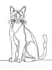 Minimalist Line Art of Bengal Cat in Playful Stance