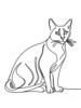 Minimalist Line Art of Bengal Cat in Playful Stance