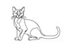 Minimalist Line Art of Bengal Cat in Playful Stance