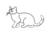 Minimalist Line Art of Bengal Cat in Playful Stance