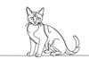 Minimalist Line Art of Bengal Cat in Playful Stance