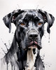 Abstract Black Great Dane Sketch Art