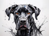 Abstract Black Great Dane Sketch Art
