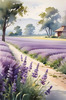 Serene Lavender Field Swaying in Breeze with Pastel Sky Landscape Print